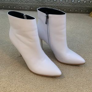 White heeled boots